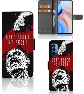 B2Ctelecom GSM Hoesje OPPO Reno 4 Pro 5G Book Case met Pasjeshouder Zombie Blood