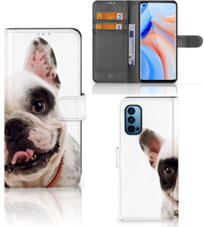 B2Ctelecom GSM Hoesje OPPO Reno 4 Pro 5G Bookstyle Case Franse Bulldog