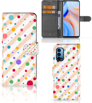 B2Ctelecom GSM Hoesje OPPO Reno 4 Pro 5G Flip Cover Dots