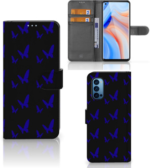 B2Ctelecom GSM Hoesje OPPO Reno 4 Pro 5G Flipcase Vlinder Patroon