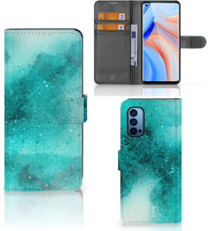 B2Ctelecom GSM Hoesje OPPO Reno 4 Pro 5G Fotohoesje Painting Blue