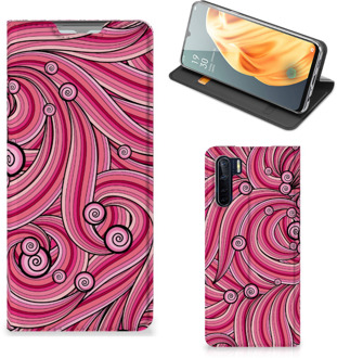 B2Ctelecom GSM Hoesje OPPO Reno3 | A91 Foto Hoesje ontwerpen Swirl Pink