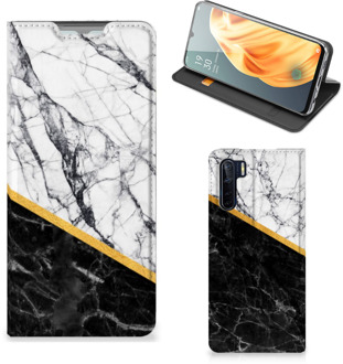 B2Ctelecom GSM Hoesje OPPO Reno3 | A91 Mobiel Case Marble White Black