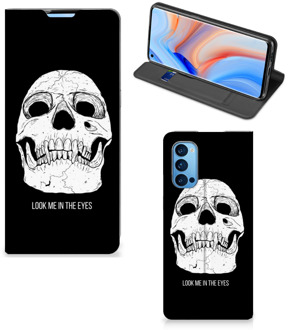 B2Ctelecom GSM Hoesje OPPO Reno4 Pro 5G Bookcase Skull Eyes