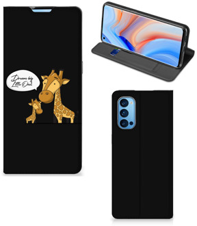 B2Ctelecom GSM Hoesje OPPO Reno4 Pro 5G Wallet Case Giraffe