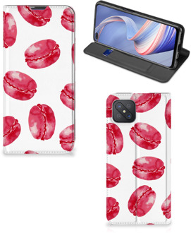 B2Ctelecom GSM Hoesje OPPO Reno4 Z 5G Fotohoesje ontwerpen Pink Macarons