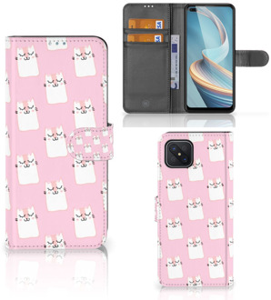 B2Ctelecom GSM Hoesje OPPO Reno4 Z Bookcase Valentijn Cadeaus Sleeping Cats