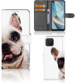 B2Ctelecom GSM Hoesje OPPO Reno4 Z Bookstyle Case Franse Bulldog