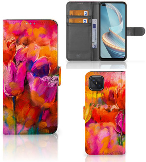 B2Ctelecom GSM Hoesje OPPO Reno4 Z Cover met Tekst Tulips