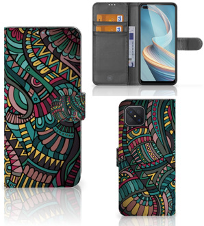 B2Ctelecom GSM Hoesje OPPO Reno4 Z Flip Case Aztec