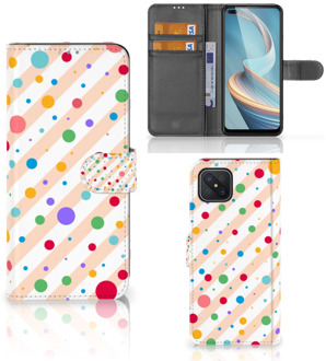 B2Ctelecom GSM Hoesje OPPO Reno4 Z Flip Cover Dots