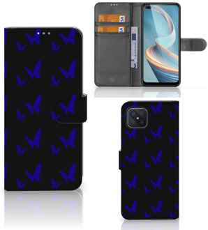 B2Ctelecom GSM Hoesje OPPO Reno4 Z Flipcase Vlinder Patroon