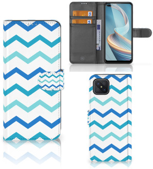 B2Ctelecom GSM Hoesje OPPO Reno4 Z Foto hoesje Zigzag Blauw