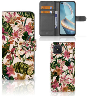 B2Ctelecom GSM Hoesje OPPO Reno4 Z Fotohoesje ontwerpen Flowers