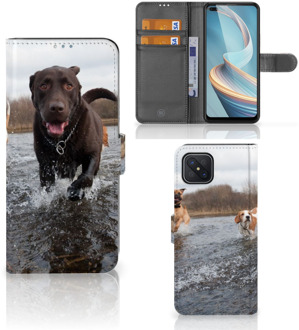 B2Ctelecom GSM Hoesje OPPO Reno4 Z Wallet Book Case Honden Labrador