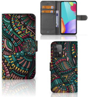 B2Ctelecom GSM Hoesje Samsung A52 Flip Case Aztec