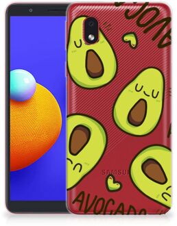 B2Ctelecom GSM Hoesje Samsung Galaxy A01 Core Backcase TPU Siliconen Hoesje Transparant Avocado Singing