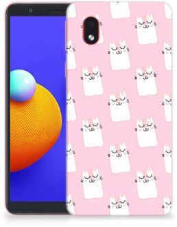 B2Ctelecom GSM Hoesje Samsung Galaxy A01 Core Beschermhoesje Sleeping Cats