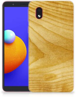 B2Ctelecom GSM Hoesje Samsung Galaxy A01 Core Cover Case Licht Hout