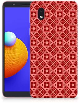 B2Ctelecom GSM Hoesje Samsung Galaxy A01 Core Hoesje met Tekst Batik Red