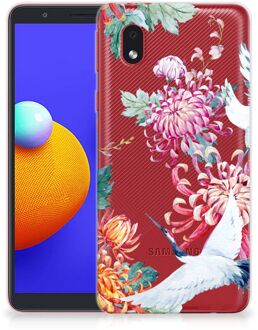 B2Ctelecom GSM Hoesje Samsung Galaxy A01 Core Smartphonehoesje Customize Bird Flowers