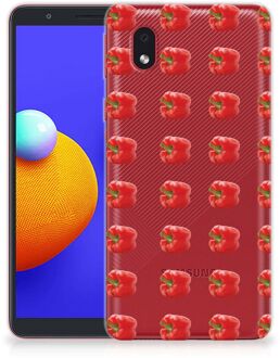 B2Ctelecom GSM Hoesje Samsung Galaxy A01 Core Smartphonehoesje Transparant Paprika Red