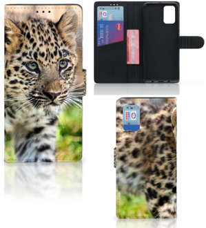 B2Ctelecom GSM Hoesje Samsung Galaxy A02s Flip Cover Samsung M02s Beschermhoesje met foto Baby Luipaard