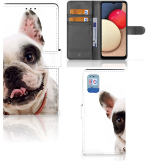 B2Ctelecom GSM Hoesje Samsung Galaxy A02s Flip Cover Samsung M02s Bookstyle Case Franse Bulldog