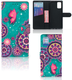 B2Ctelecom GSM Hoesje Samsung Galaxy A02s Flip Cover Samsung M02s Flipcase Cirkels en Vlinders