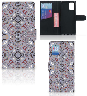 B2Ctelecom GSM Hoesje Samsung Galaxy A02s Flip Cover Samsung M02s Flipcover Flower Tiles