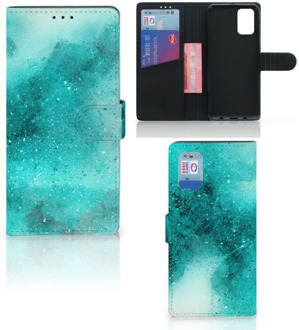 B2Ctelecom GSM Hoesje Samsung Galaxy A02s Flip Cover Samsung M02s Fotohoesje Painting Blue