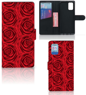 B2Ctelecom GSM Hoesje Samsung Galaxy A02s Flip Cover Samsung M02s Mobiel Bookcase Red Roses