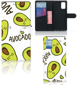 B2Ctelecom GSM Hoesje Samsung Galaxy A02s Flip Cover Samsung M02s Mobiel Bookcase Valentijn Cadeautje Haar Avocado Singing