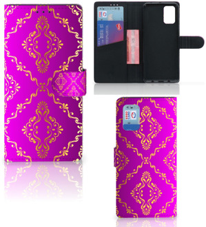 B2Ctelecom GSM Hoesje Samsung Galaxy A02s Flip Cover Samsung M02s Telefoonhoesje met foto Barok Roze