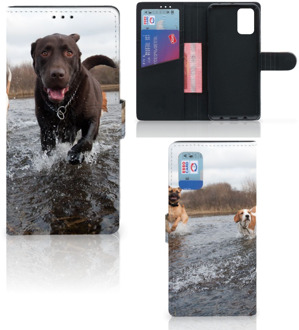 B2Ctelecom GSM Hoesje Samsung Galaxy A02s Flip Cover Samsung M02s Wallet Book Case Honden Labrador