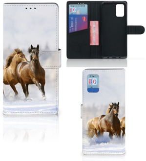 B2Ctelecom GSM Hoesje Samsung Galaxy A02s Flip Cover Samsung M02s Wallet Book Case Paarden