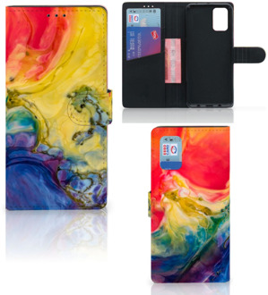 B2Ctelecom GSM Hoesje Samsung Galaxy A02s Flip Cover Samsung M02s Wallet Book Case Watercolor Dark