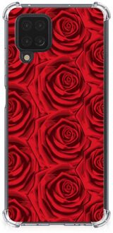 B2Ctelecom GSM Hoesje Samsung Galaxy A12 Anti Shock Case met transparante rand Red Roses