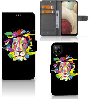 B2Ctelecom GSM Hoesje Samsung Galaxy A12 Book Cover Lion Color