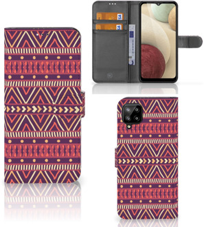 B2Ctelecom GSM Hoesje Samsung Galaxy A12 Bookcase Aztec Purple