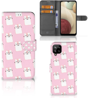 B2Ctelecom GSM Hoesje Samsung Galaxy A12 Bookcase Valentijn Cadeaus Sleeping Cats