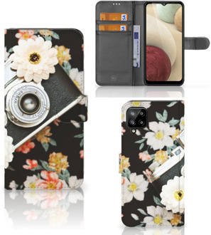 B2Ctelecom GSM Hoesje Samsung Galaxy A12 Bookcover Vintage Camera