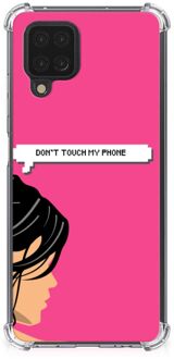 B2Ctelecom GSM Hoesje Samsung Galaxy A12 Cover Case met transparante rand Woman Don't Touch My Phone