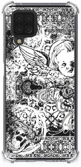 B2Ctelecom GSM Hoesje Samsung Galaxy A12 Doorzichtige Silicone Hoesje met transparante rand Skulls Angel