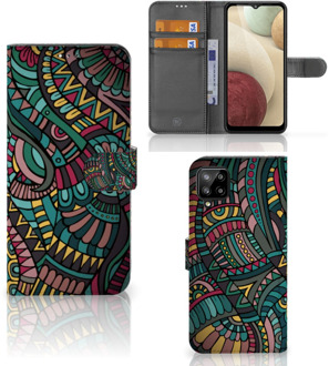 B2Ctelecom GSM Hoesje Samsung Galaxy A12 Flip Case Aztec