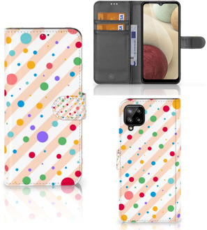 B2Ctelecom GSM Hoesje Samsung Galaxy A12 Flip Cover Dots