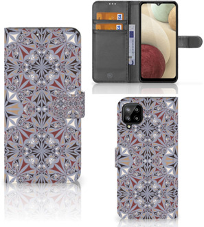 B2Ctelecom GSM Hoesje Samsung Galaxy A12 Flipcover Flower Tiles