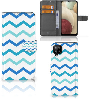 B2Ctelecom GSM Hoesje Samsung Galaxy A12 Foto hoesje Zigzag Blauw