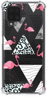 B2Ctelecom GSM Hoesje Samsung Galaxy A12 GSM Hoesje met doorzichtige rand Flamingo Triangle