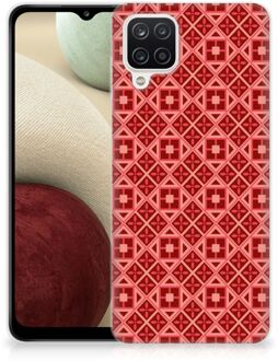 B2Ctelecom GSM Hoesje Samsung Galaxy A12 Hoesje met Tekst Batik Red